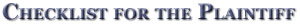Checklist for the Plaintiff